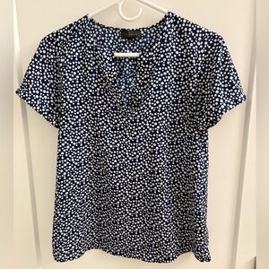 Short Sleeve The Limited Blue and White Blouse Size Extra Small